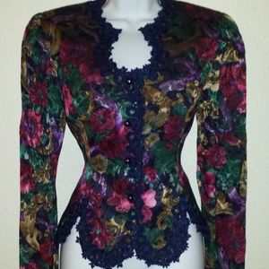 Nah Nah Collection Purple Floral Pattern Blazer